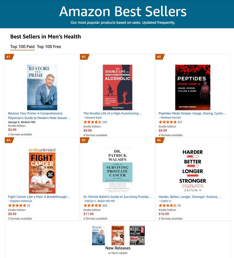 #1 Amazon Bestseller in Men's Health
